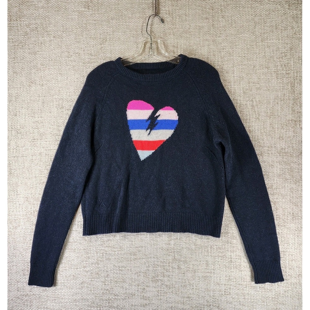 Zadig & Voltaire Baly Bis 100% Cashmere Jumper Sweater Womens S Black Crew Neck